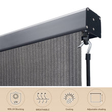 Load image into Gallery viewer, Artpuch Premium Outdoor Roller Shades, Exterior Cordless Patio Shades Roll up Outdoor Blinds for Porch Gazebo, Crank Operated with Aluminum Protective Valance