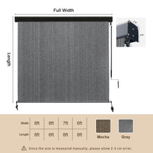 Load image into Gallery viewer, Artpuch Premium Outdoor Roller Shades, Exterior Cordless Patio Shades Roll up Outdoor Blinds for Porch Gazebo, Crank Operated with Aluminum Protective Valance