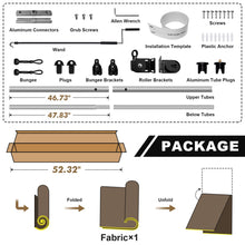 Load image into Gallery viewer, Artpuch Outdoor Roller Shade Fabric Blind Cordless Roll Up Shades, Wand Operation Exterior Roller Shade Cloth for Patio Porch Gazebo, 2 Poles and 1 Piece Fabric