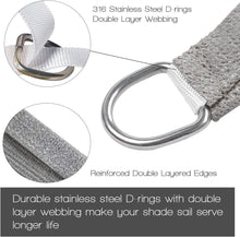 Load image into Gallery viewer, Artpuch 8' x 12.5' x 15.5' Triangle Silver Grey Sun Shade Sail