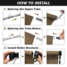 Load image into Gallery viewer, Artpuch Outdoor Roller Shade Fabric Blind Cordless Roll Up Shades, Wand Operation Exterior Roller Shade Cloth for Patio Porch Gazebo, 2 Poles and 1 Piece Fabric