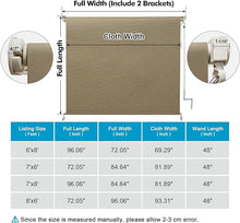 Load image into Gallery viewer, Artpuch Outdoor Waterproof Roller Shade 7'(W) x6'(H) Beige PVC Fabric Cordless Exterior Roll Up Shade, Wand Operation Roller Shade Cloth for Patio Porch Gazebo