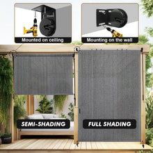 Load image into Gallery viewer, Artpuch Outdoor Roller Shade Fabric Blind Cordless Roll Up Shades, Wand Operation Exterior Roller Shade Cloth for Patio Porch Gazebo, 2 Poles and 1 Piece Fabric