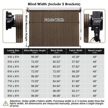 Load image into Gallery viewer, Artpuch Outdoor Roller Shade Fabric Blind Cordless Roll Up Shades, Wand Operation Exterior Roller Shade Cloth for Patio Porch Gazebo, 2 Poles and 1 Piece Fabric