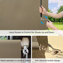 Load image into Gallery viewer, Artpuch Outdoor Waterproof Roller Shade 7'(W) x6'(H) Beige PVC Fabric Cordless Exterior Roll Up Shade, Wand Operation Roller Shade Cloth for Patio Porch Gazebo