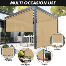 Load image into Gallery viewer, Artpuch Outdoor Roller Shade Fabric Blind Cordless Roll Up Shades, Wand Operation Exterior Roller Shade Cloth for Patio Porch Gazebo, 2 Poles and 1 Piece Fabric