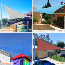 Load image into Gallery viewer, Artpuch 8'x8'x8' Sun Shade Sail Curved Commercial Outdoor Shade Cover Blue Triangle Heavy Duty Permeable 185GSM Backyard Shade Cloth for Patio Garden Sandbox (We Make Custom Size)