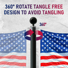 Load image into Gallery viewer, Artpuch 30FT Aluminum Telescopic Flag Pole Thick Tube Halyard & Sectional Flagpole Free Ball Kit and American Flag Outdoor