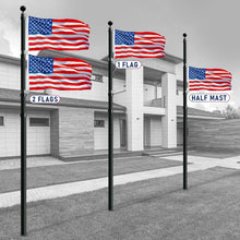 Load image into Gallery viewer, Artpuch 30FT Aluminum Telescopic Flag Pole Thick Tube Halyard & Sectional Flagpole Free Ball Kit and American Flag Outdoor