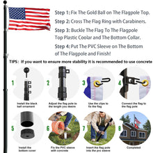 Load image into Gallery viewer, Artpuch 30FT Aluminum Telescopic Flag Pole Thick Tube Halyard & Sectional Flagpole Free Ball Kit and American Flag Outdoor