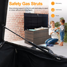 Load image into Gallery viewer, Artpuch 136 Gallon Large Deck Box Indoor Outdoor Storage Wicker Furniture, 52x28x30 Inch Stylish and Durable Outdoor Storage Container for Patio, Garden, and Poolside