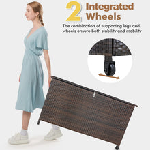 Load image into Gallery viewer, Artpuch 136 Gallon Large Deck Box Indoor Outdoor Storage Wicker Furniture, 52x28x30 Inch Stylish and Durable Outdoor Storage Container for Patio, Garden, and Poolside