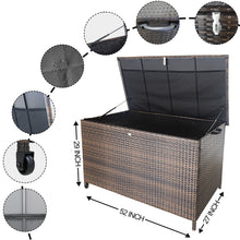 Load image into Gallery viewer, Artpuch 136 Gallon Large Deck Box Indoor Outdoor Storage Wicker Furniture, 52x28x30 Inch Stylish and Durable Outdoor Storage Container for Patio, Garden, and Poolside