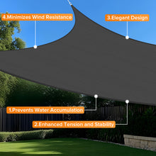 Load image into Gallery viewer, Artpuch Sun Shade Sail Triangle, Curved Edged Commercial Grade 185GSM Permeable Outdoor Shade Cloth for Deck, Backyard, Patio