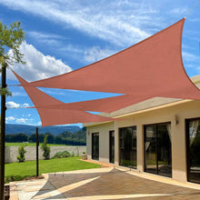 Load image into Gallery viewer, Artpuch Sun Shade Sail Curved Commercial Outdoor Shade Cover Rust Red Triangle Heavy Duty Permeable 185GSM Backyard Shade Cloth for Patio Garden Sandbox (We Make Custom Size)