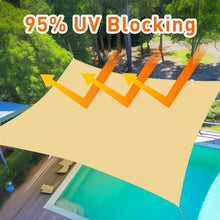 Load image into Gallery viewer, Artpuch Sun Shade Sail Curved Commercial Outdoor Shade Cover Beige Rectangle Heavy Duty Permeable 185GSM Backyard Shade Cloth for Patio Garden Sandbox (We Make Custom Size)