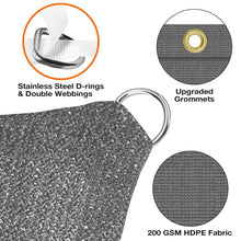 Load image into Gallery viewer, Artpuch Sun Shade Cloth with Upgraded Grommets & D-Ring Eyelets, 90% UV Protection Outdoor Shade Cover Canopy Privacy Screen for Patio, Pergola DGN05 Light Gray (Custom Size)