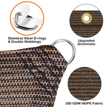 Load image into Gallery viewer, Artpuch Sun Shade Cloth with Upgraded Grommets & D-Ring Eyelets, 90% UV Protection Outdoor Shade Cover Canopy Privacy Screen for Patio, Pergola DGN05 Mocha (Custom Size)