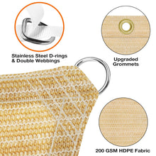 Load image into Gallery viewer, Artpuch Sun Shade Cloth with Upgraded Grommets & D-Ring Eyelets, 90% UV Protection Outdoor Shade Cover Canopy Privacy Screen for Patio, Pergola DGN05 Wheat (Custom Size)