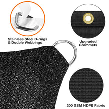 Load image into Gallery viewer, Artpuch Sun Shade Cloth with Upgraded Grommets & D-Ring Eyelets, 90% UV Protection Outdoor Shade Cover Canopy Privacy Screen for Patio, Pergola DGN05 Black (Custom Size)