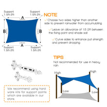 Load image into Gallery viewer, Artpuch Sun Shade Sail Curved Commercial Outdoor Shade Cover Blue Rectangle Heavy Duty Permeable 185GSM Backyard Shade Cloth for Patio Garden Sandbox (We Make Custom Size)