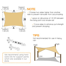 Load image into Gallery viewer, Artpuch Sun Shade Sail Curved Commercial Outdoor Shade Cover Sand Rectangle Heavy Duty Permeable 185GSM Backyard Shade Cloth for Patio Garden Sandbox (We Make Custom Size)