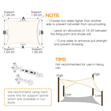 Load image into Gallery viewer, Artpuch Sun Shade Sail Curved Commercial Outdoor Shade Cover Cream Rectangle Heavy Duty Permeable 185GSM Backyard Shade Cloth for Patio Garden Sandbox (We Make Custom Size)
