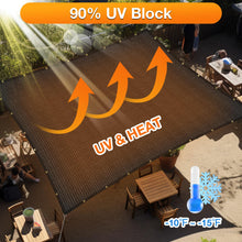 Load image into Gallery viewer, Artpuch Sun Shade Cloth with Upgraded Grommets & D-Ring Eyelets, 90% UV Protection Outdoor Shade Cover Canopy Privacy Screen for Patio, Pergola DGN05 Black (Custom Size)