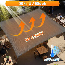 Load image into Gallery viewer, Artpuch Sun Shade Cloth with Upgraded Grommets & D-Ring Eyelets, 90% UV Protection Outdoor Shade Cover Canopy Privacy Screen for Patio, Pergola DGN05 Dark Gray (Custom Size)