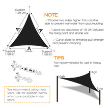 Load image into Gallery viewer, Artpuch Sun Shade Sail Curved Commercial Outdoor Shade Cover Black Triangle Heavy Duty Permeable 185GSM Backyard Shade Cloth for Patio Garden Sandbox (We Make Custom Size)