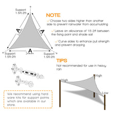 Load image into Gallery viewer, Artpuch Sun Shade Sail Curved Commercial Outdoor Shade Cover Sliver Grey Triangle Heavy Duty Permeable 185GSM Backyard Shade Cloth for Patio Garden Sandbox (We Make Custom Size)