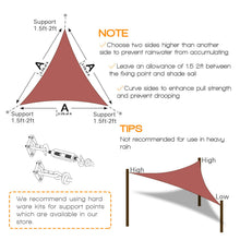 Load image into Gallery viewer, Artpuch Sun Shade Sail Curved Commercial Outdoor Shade Cover Rust Red Triangle Heavy Duty Permeable 185GSM Backyard Shade Cloth for Patio Garden Sandbox (We Make Custom Size)