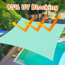 Load image into Gallery viewer, Artpuch Sun Shade Sail Curved Commercial Outdoor Shade Cover Turquoise Green Rectangle Heavy Duty Permeable 185GSM Backyard Shade Cloth for Patio Garden Sandbox (We Make Custom Size)