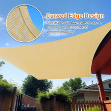 Load image into Gallery viewer, Artpuch Sun Shade Sail Curved Commercial Outdoor Shade Cover Beige Rectangle Heavy Duty Permeable 185GSM Backyard Shade Cloth for Patio Garden Sandbox (We Make Custom Size)
