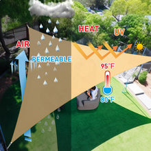 Load image into Gallery viewer, Artpuch Sun Shade Sail Curved Commercial Outdoor Shade Cover Sand Triangle Heavy Duty Permeable 185GSM Backyard Shade Cloth for Patio Garden Sandbox (We Make Custom Size)
