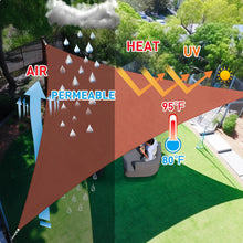 Load image into Gallery viewer, Artpuch Sun Shade Sail Curved Commercial Outdoor Shade Cover Rust Red Triangle Heavy Duty Permeable 185GSM Backyard Shade Cloth for Patio Garden Sandbox (We Make Custom Size)