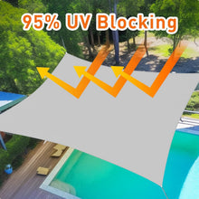 Load image into Gallery viewer, Artpuch Sun Shade Sail Curved Commercial Outdoor Shade Cover Sliver Grey Rectangle Heavy Duty Permeable 185GSM Backyard Shade Cloth for Patio Garden Sandbox (We Make Custom Size)