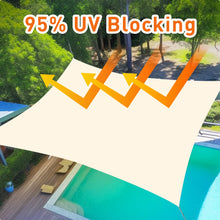 Load image into Gallery viewer, Artpuch Sun Shade Sail Curved Commercial Outdoor Shade Cover Cream Rectangle Heavy Duty Permeable 185GSM Backyard Shade Cloth for Patio Garden Sandbox (We Make Custom Size)