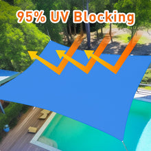 Load image into Gallery viewer, Artpuch Sun Shade Sail Curved Commercial Outdoor Shade Cover Blue Rectangle Heavy Duty Permeable 185GSM Backyard Shade Cloth for Patio Garden Sandbox (We Make Custom Size)