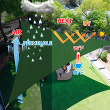 Load image into Gallery viewer, Artpuch Sun Shade Sail Curved Commercial Outdoor Shade Cover Dark Green Triangle Heavy Duty Permeable 185GSM Backyard Shade Cloth for Patio Garden Sandbox (We Make Custom Size)
