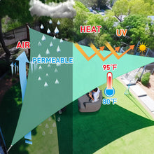 Load image into Gallery viewer, Artpuch Sun Shade Sail Curved Commercial Outdoor Shade Cover Turquoise Green Triangle Heavy Duty Permeable 185GSM Backyard Shade Cloth for Patio Garden Sandbox (We Make Custom Size)