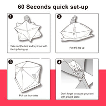 Load image into Gallery viewer, Artpuch 3-4 Person Portable Pop-up Ice Fishing Shelter Tent with Floor Mat, Anchors, Tie Ropes, Carrying Bag