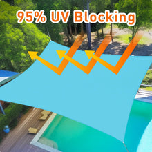 Load image into Gallery viewer, Artpuch Sun Shade Sail Curved Commercial Outdoor Shade Cover Turquoise Blue Rectangle Heavy Duty Permeable 185GSM Backyard Shade Cloth for Patio Garden Sandbox (We Make Custom Size)