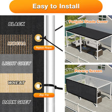 Load image into Gallery viewer, Artpuch Outdoor Pergola Shade Cover Sun Shade Cloth with Grommets Black Commercial Grade Patio Privacy Screen Shade Canopy (Customized Available) GN02New