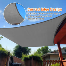 Load image into Gallery viewer, Artpuch Sun Shade Sail Curved Commercial Outdoor Shade Cover Dark Grey Rectangle Heavy Duty Permeable 185GSM Backyard Shade Cloth for Patio Garden Sandbox (We Make Custom Size)