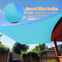Load image into Gallery viewer, Artpuch Sun Shade Sail Curved Commercial Outdoor Shade Cover Turquoise Blue Rectangle Heavy Duty Permeable 185GSM Backyard Shade Cloth for Patio Garden Sandbox (We Make Custom Size)