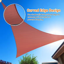 Load image into Gallery viewer, Artpuch Sun Shade Sail Curved Commercial Outdoor Shade Cover Rust Red Triangle Heavy Duty Permeable 185GSM Backyard Shade Cloth for Patio Garden Sandbox (We Make Custom Size)
