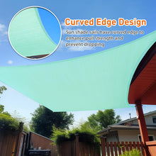 Load image into Gallery viewer, Artpuch Sun Shade Sail Curved Commercial Outdoor Shade Cover Turquoise Green Rectangle Heavy Duty Permeable 185GSM Backyard Shade Cloth for Patio Garden Sandbox (We Make Custom Size)
