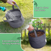Load image into Gallery viewer, Artpuch Grow Bags 4 Pack 10 Gallon, Gray Heavy Duty Fabric Pot with Handle HDPE Reusable Garden Plant Pots for Indoor/Outdoor