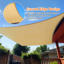 Load image into Gallery viewer, Artpuch Sun Shade Sail Curved Commercial Outdoor Shade Cover Sand Rectangle Heavy Duty Permeable 185GSM Backyard Shade Cloth for Patio Garden Sandbox (We Make Custom Size)